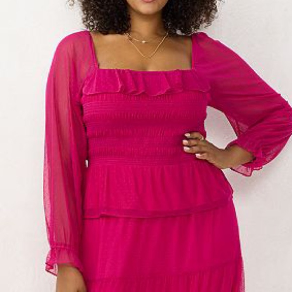 LC Lauren Conrad Women's Smocked Top